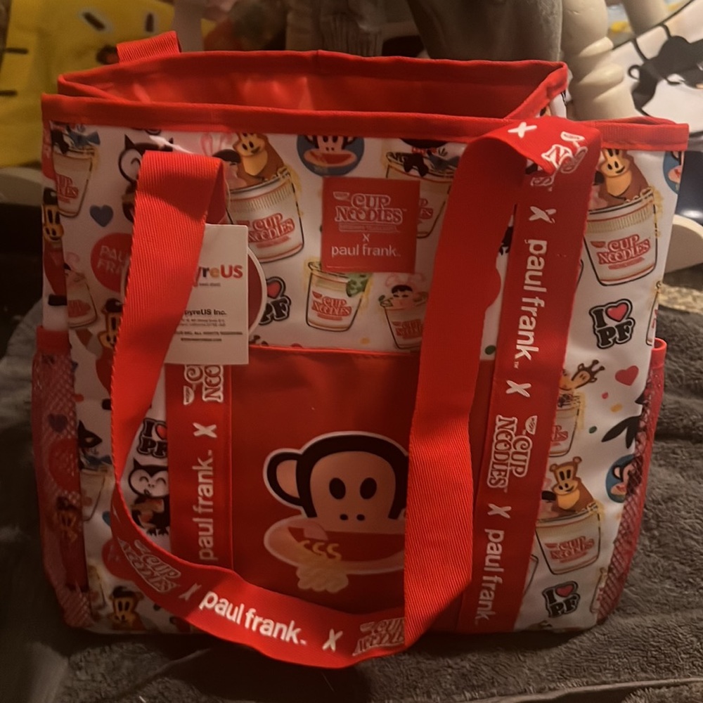 ♥️Hot Pick!🙉Just posted today! Paul Frank Red Tote Bag (Cup Noodles)